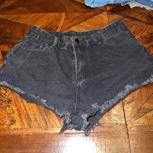 Black Denim Shorts